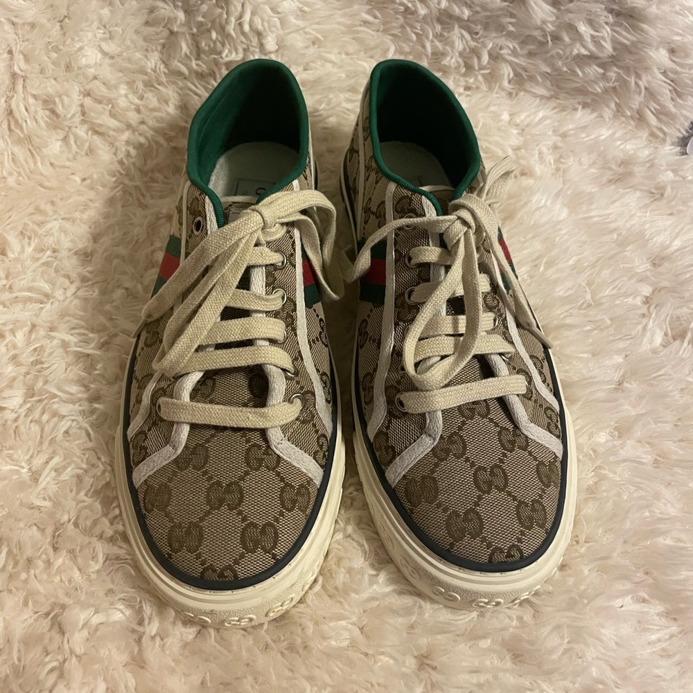 Gucci Web Canvas Low Top Sneaker - Picture 2 of 7